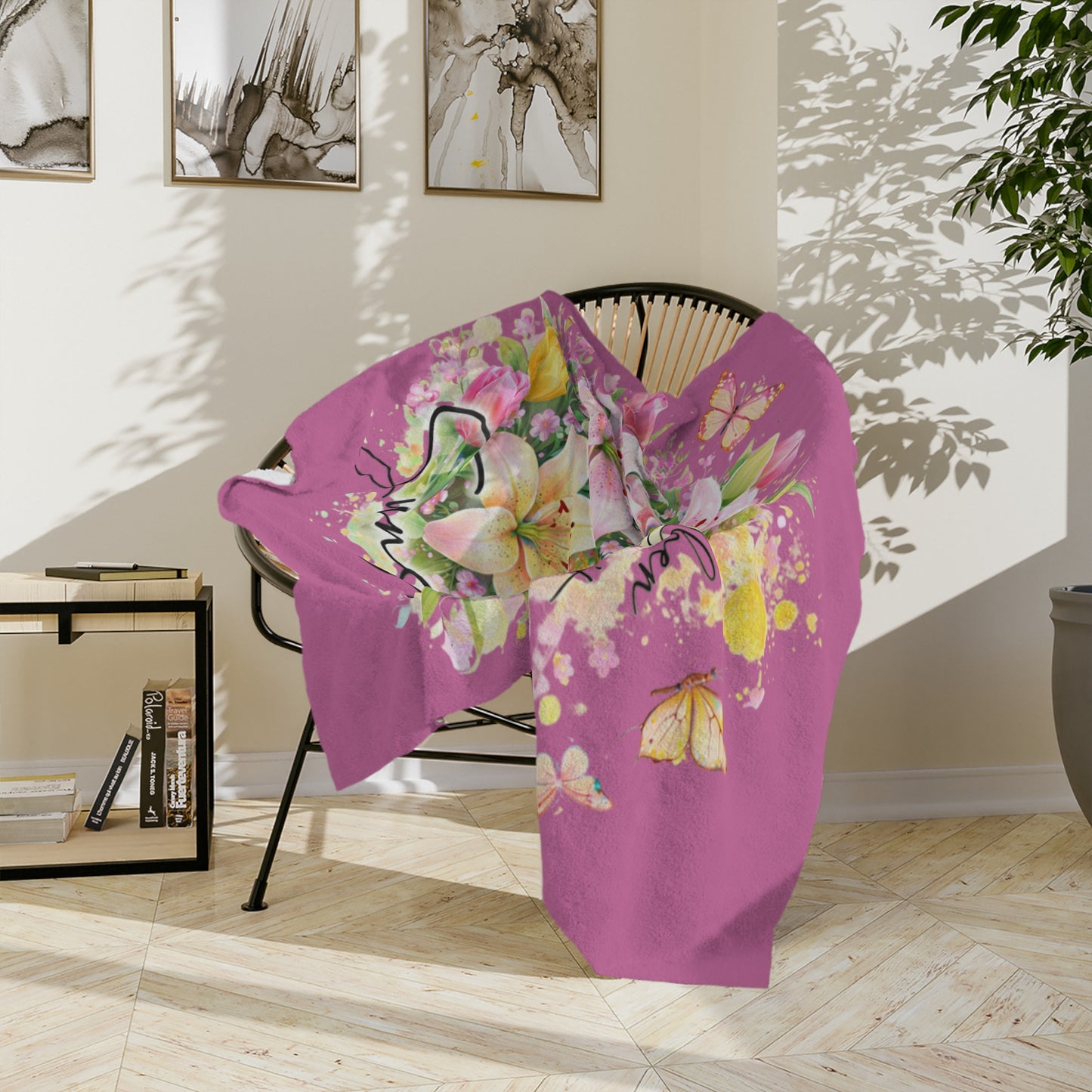 Inspirational Floral Blanket — "When You Can’t Find the Sunshine, Be the Sunshine" Velveteen Throw