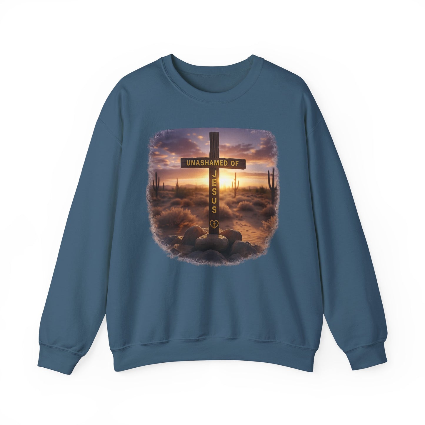 Christian Cross Sweatshirt – "Unashamed of Jesus" Inspirational Crewneck
