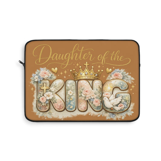 Daughter of the King Laptop Sleeve — Floral Crown Christian Laptop Case