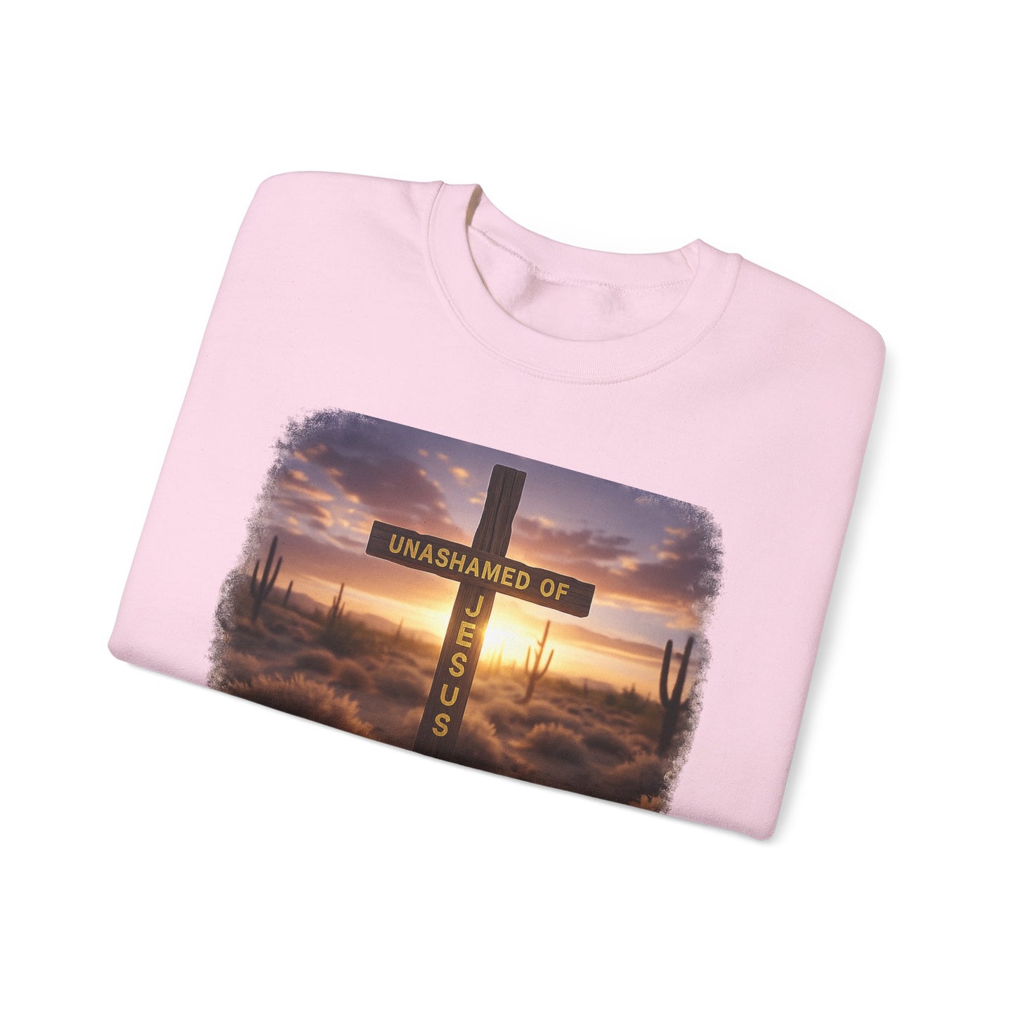 Christian Cross Sweatshirt – "Unashamed of Jesus" Inspirational Crewneck