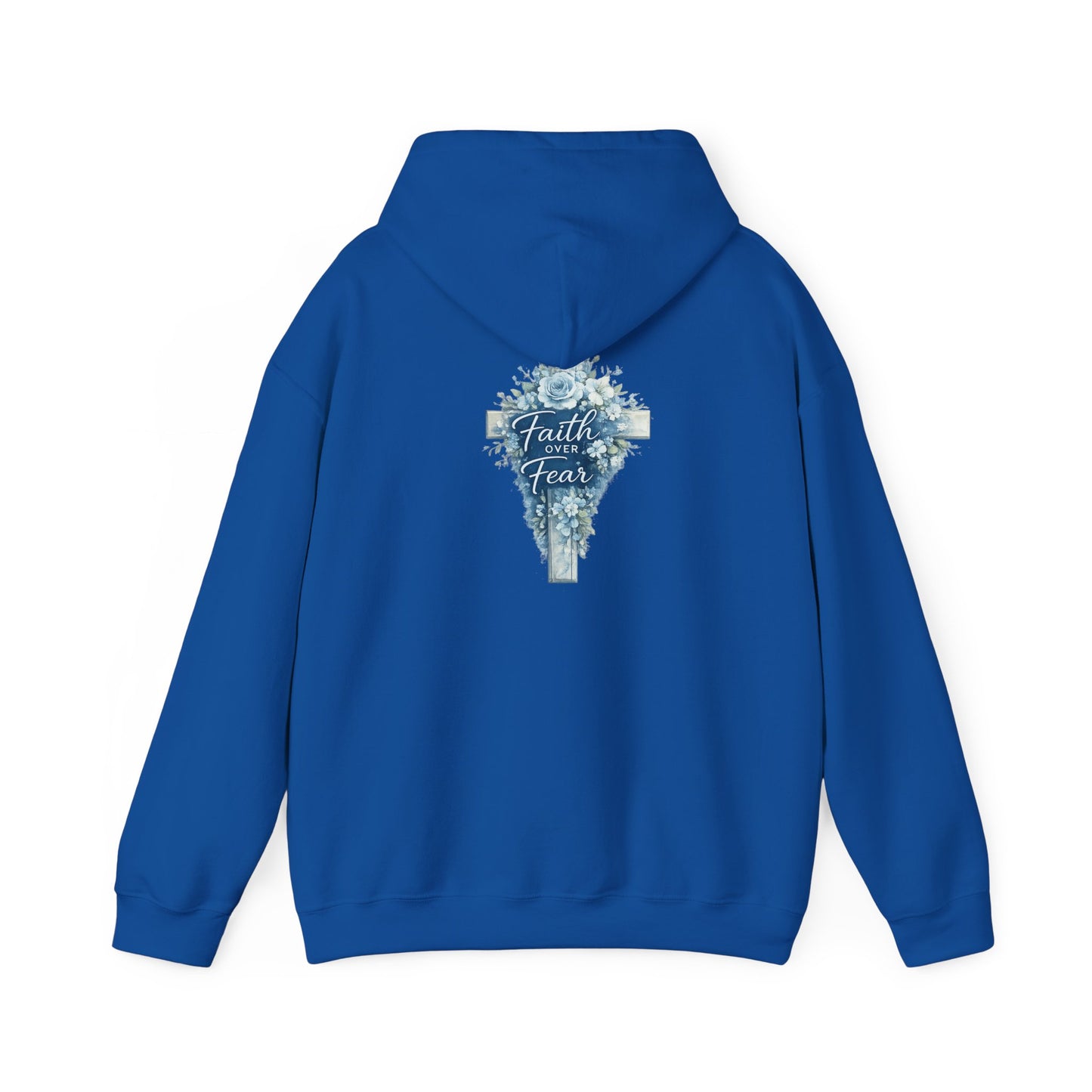 Faith Over Fear Hoodie — Floral Cross Christian Sweatshirt