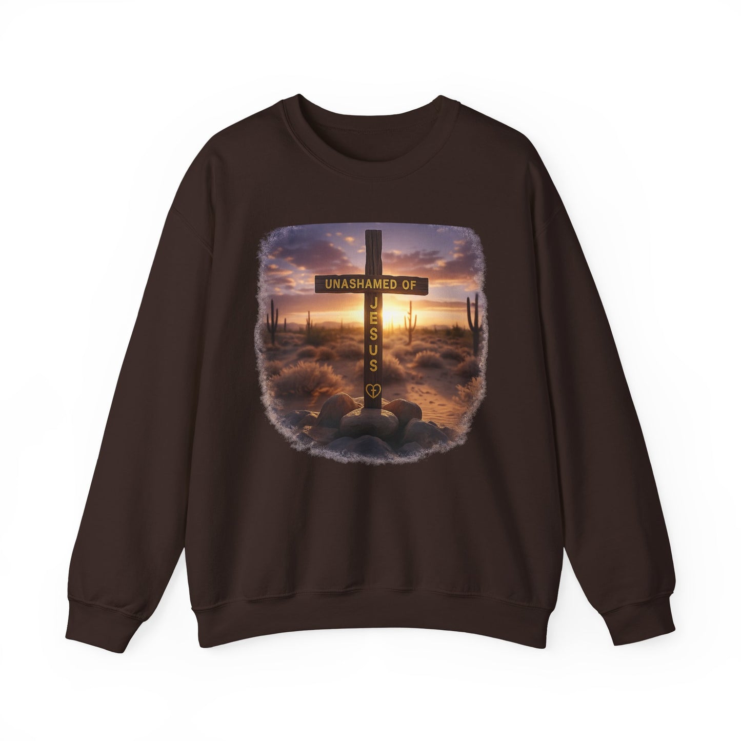 Christian Cross Sweatshirt – "Unashamed of Jesus" Inspirational Crewneck