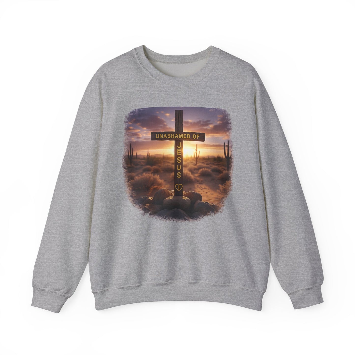Christian Cross Sweatshirt – "Unashamed of Jesus" Inspirational Crewneck
