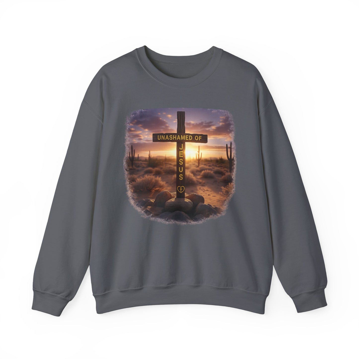 Christian Cross Sweatshirt – "Unashamed of Jesus" Inspirational Crewneck