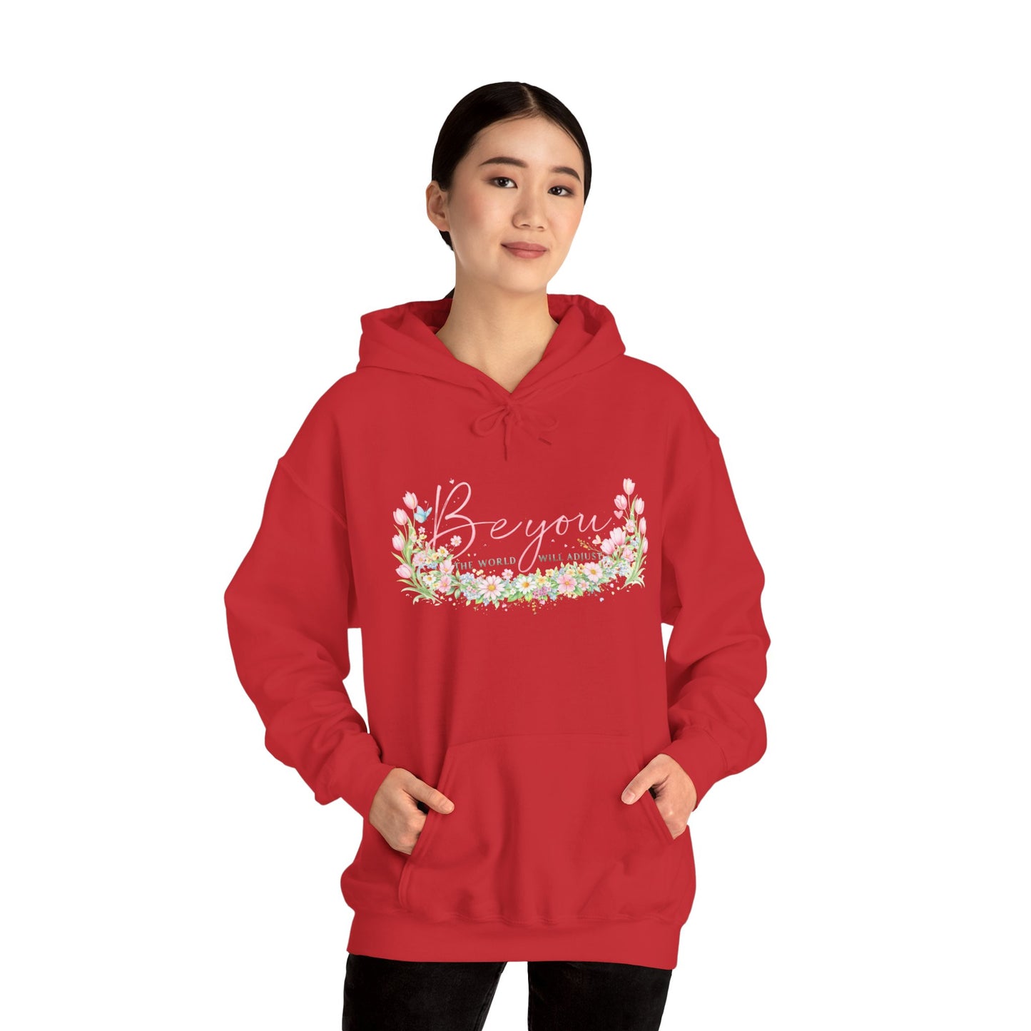 Bougainvillea Floral Hoodie — Pastel Garden Comfort Sweatshirt