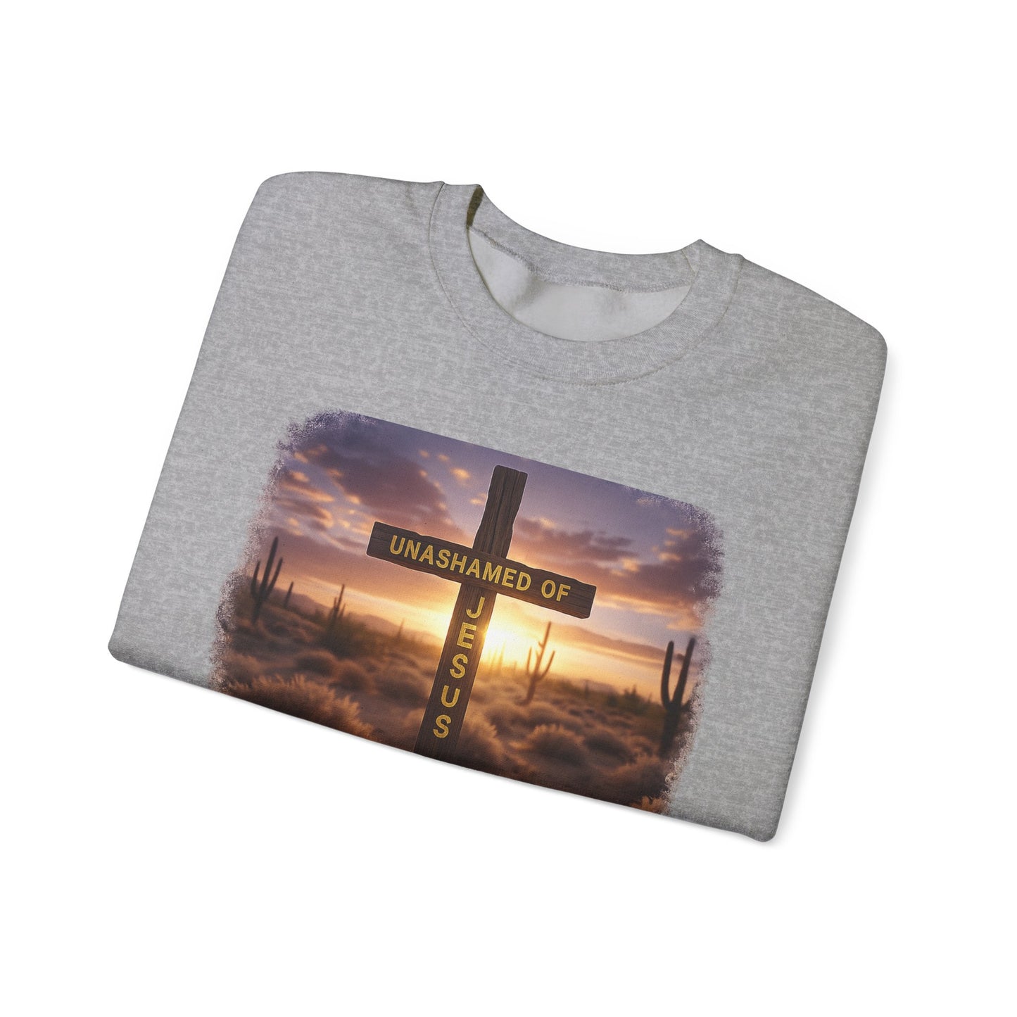 Christian Cross Sweatshirt – "Unashamed of Jesus" Inspirational Crewneck