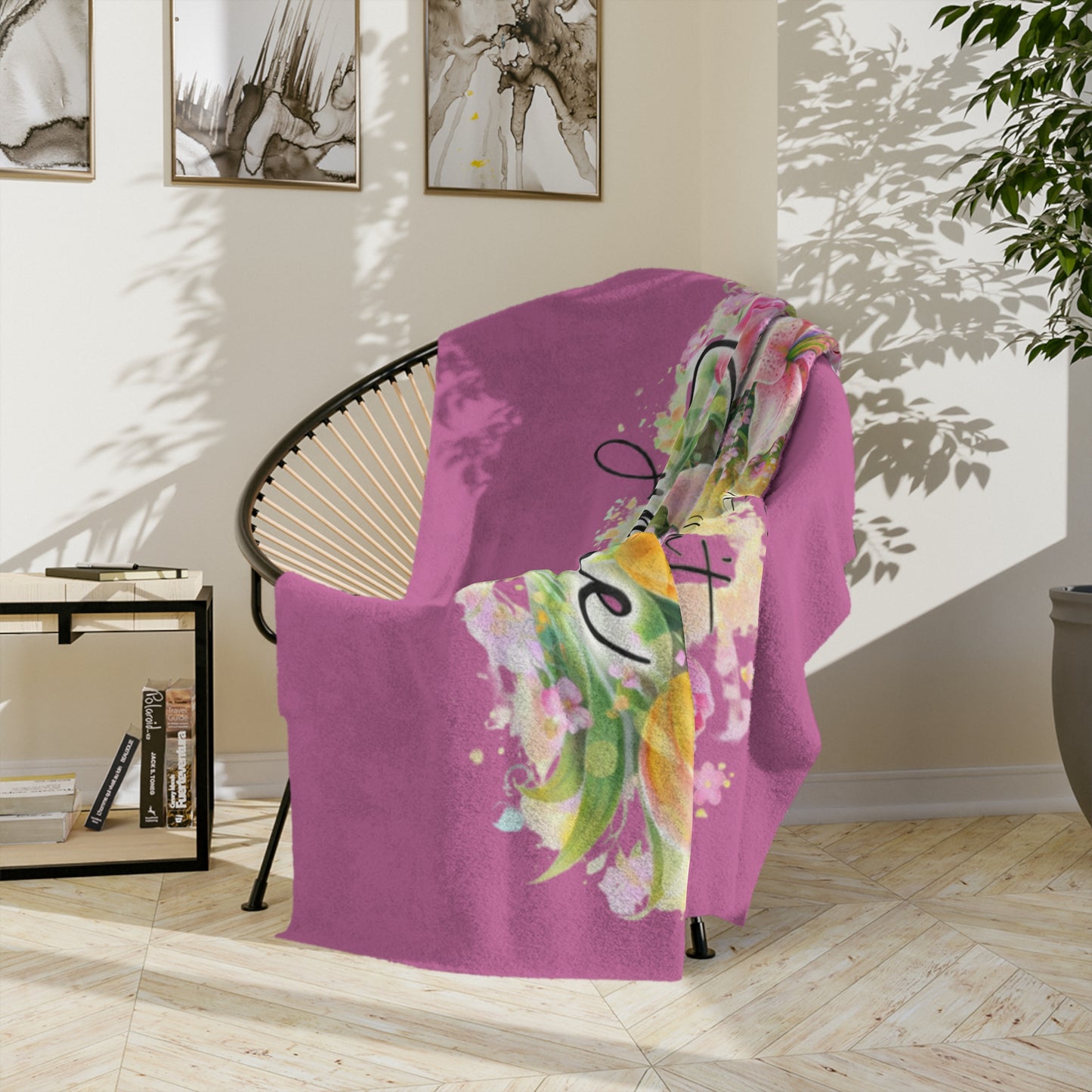 Inspirational Floral Blanket — "When You Can’t Find the Sunshine, Be the Sunshine" Velveteen Throw