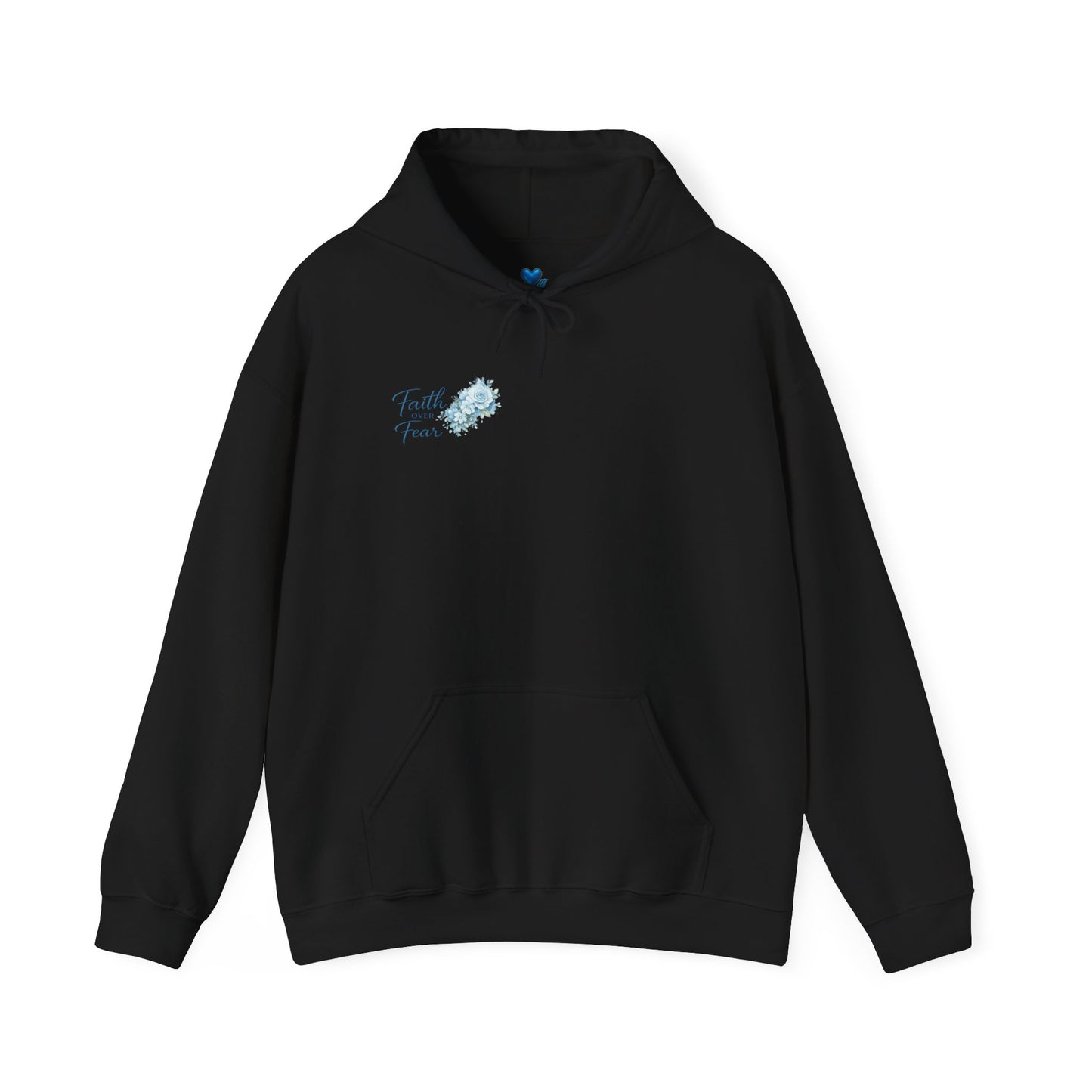 Faith Over Fear Hoodie — Floral Cross Christian Sweatshirt