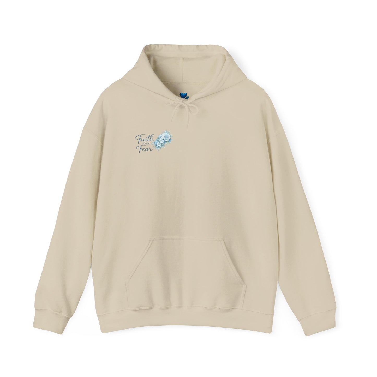 Faith Over Fear Hoodie — Floral Cross Christian Sweatshirt