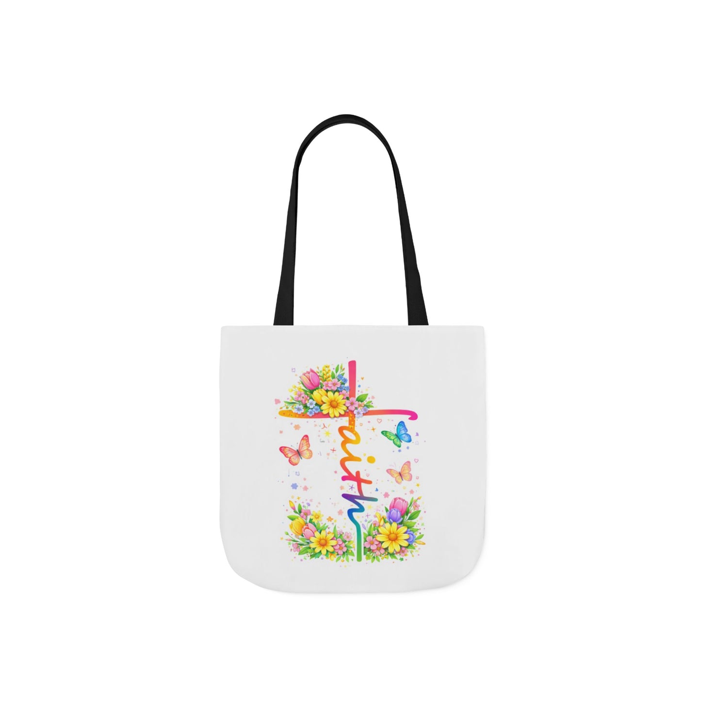 Faith Floral Cross Tote Bag — Canvas Spring Floral Grocery & Church Tote