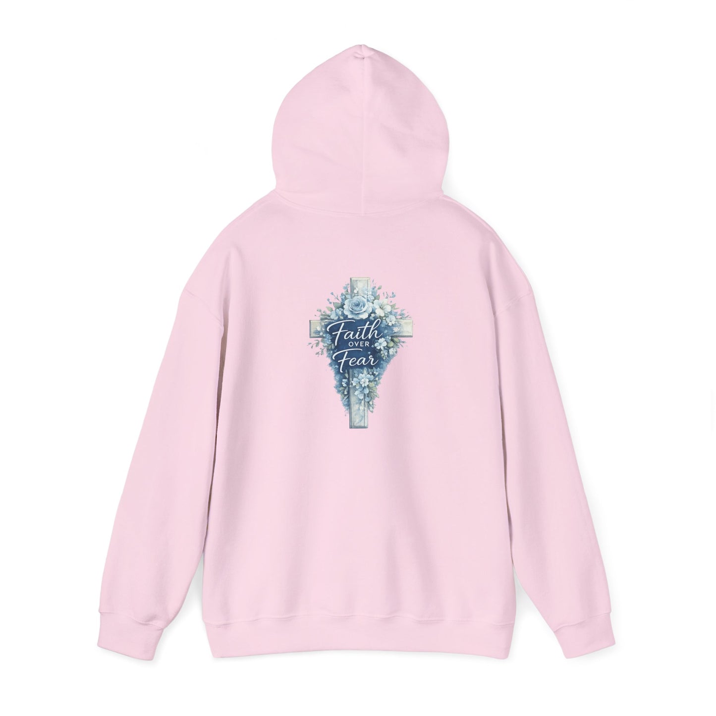 Faith Over Fear Hoodie — Floral Cross Christian Sweatshirt