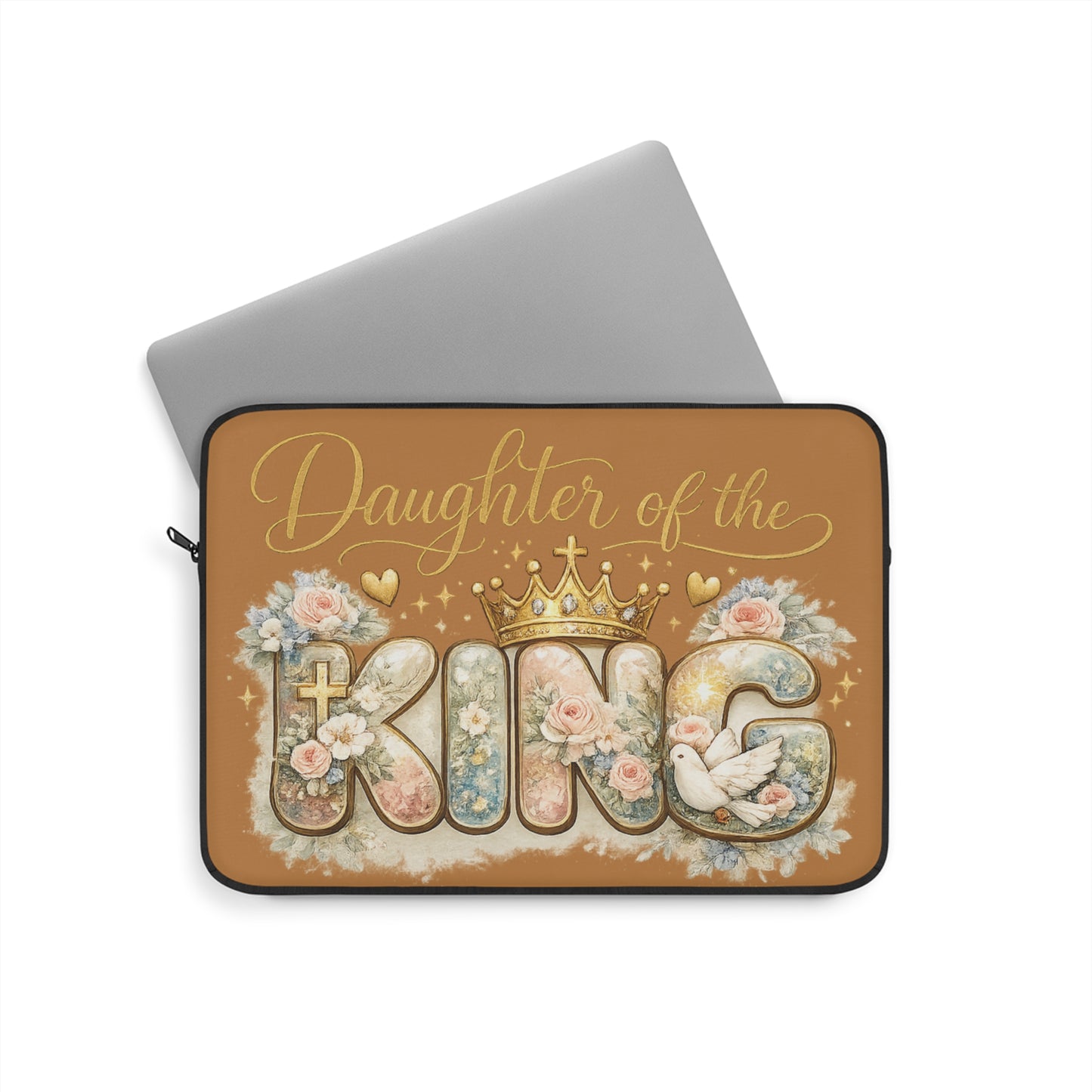 Daughter of the King Laptop Sleeve — Floral Crown Christian Laptop Case