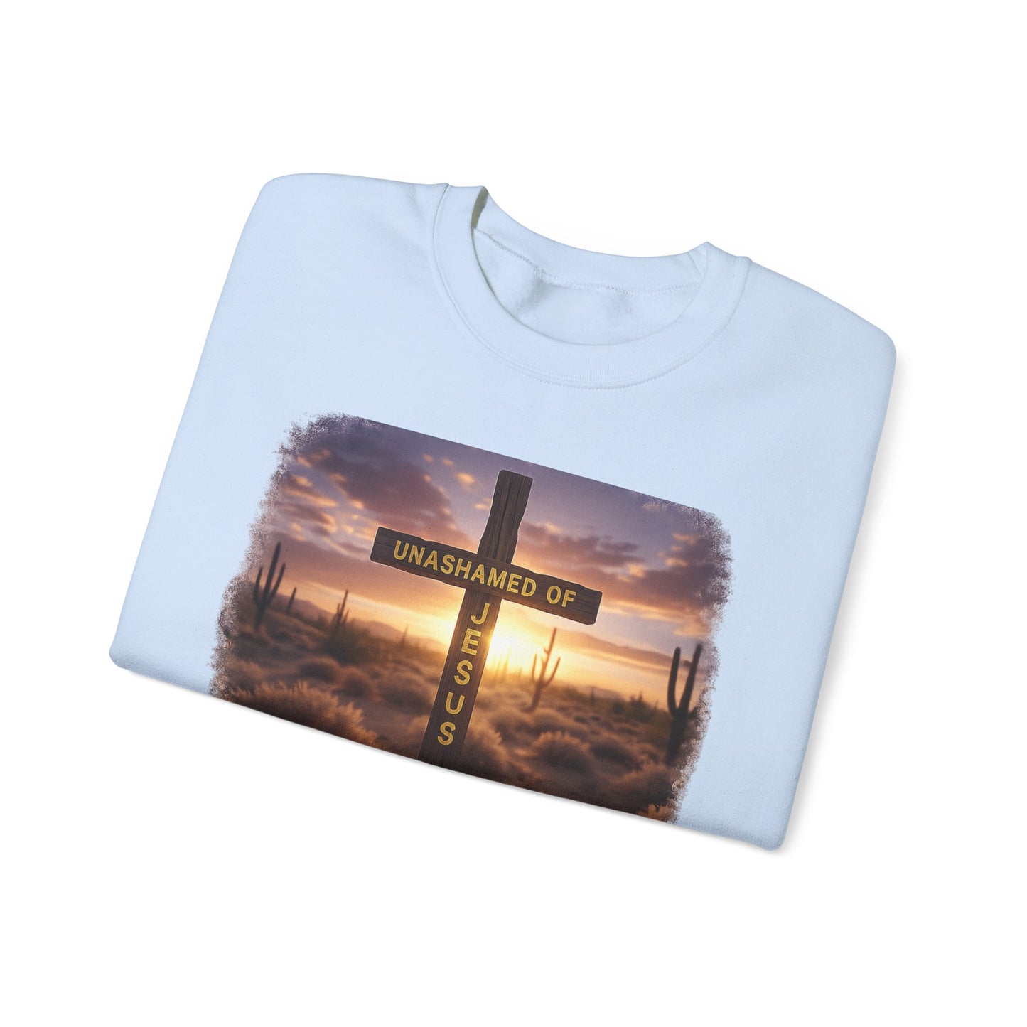 Christian Cross Sweatshirt – "Unashamed of Jesus" Inspirational Crewneck