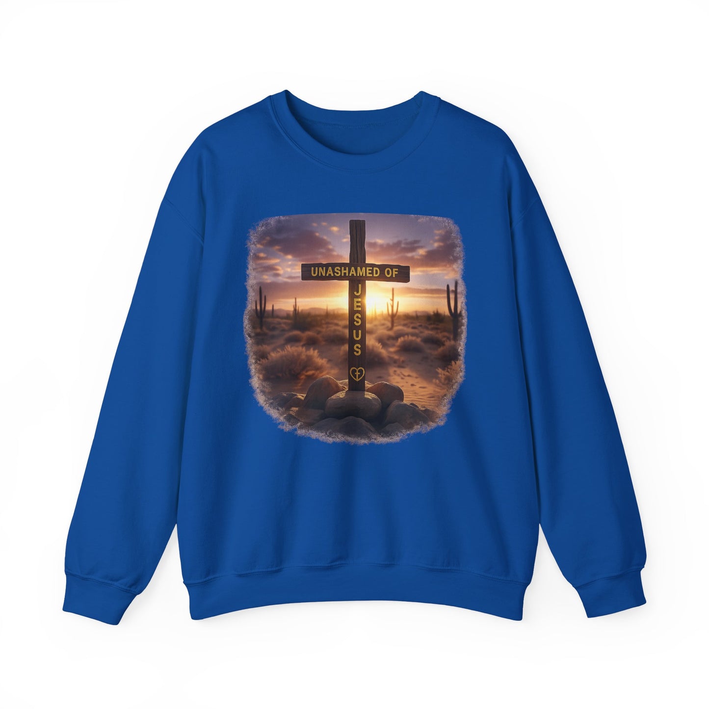 Christian Cross Sweatshirt – "Unashamed of Jesus" Inspirational Crewneck