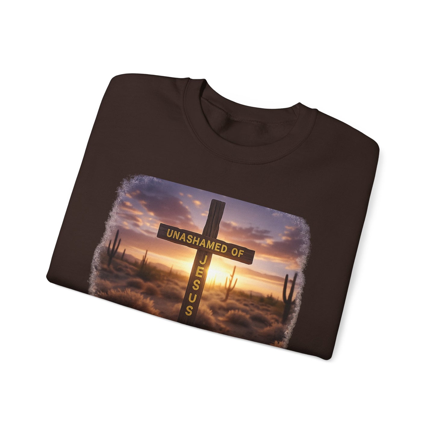Christian Cross Sweatshirt – "Unashamed of Jesus" Inspirational Crewneck