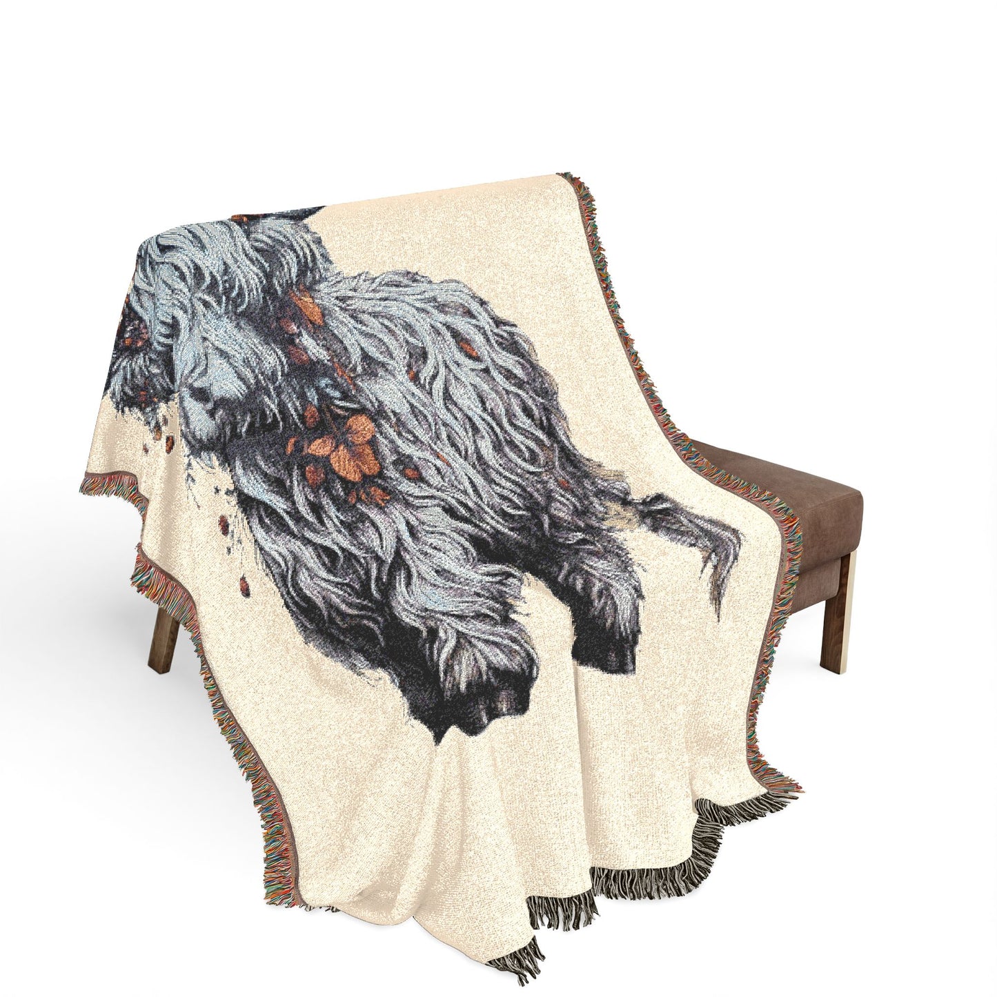 Highland Cow Woven Throw Blanket — Rustic Farmhouse Cozy Home Decor