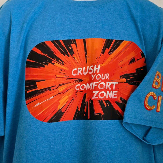 Gilden Big City T-shirt Crush your comfort Zone Sometimes you gotta roll the dice
