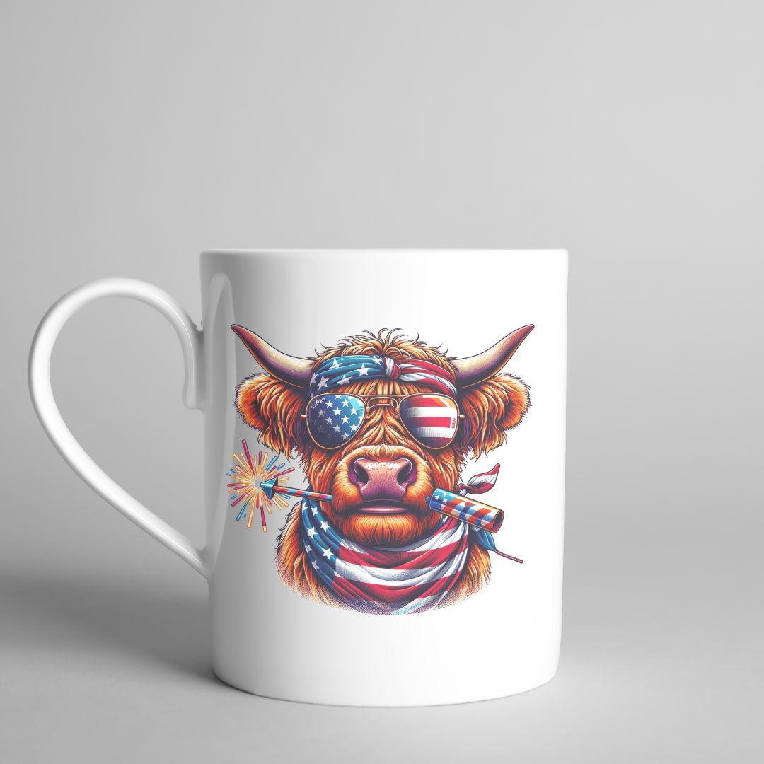 4th of July Highland Cow Mug