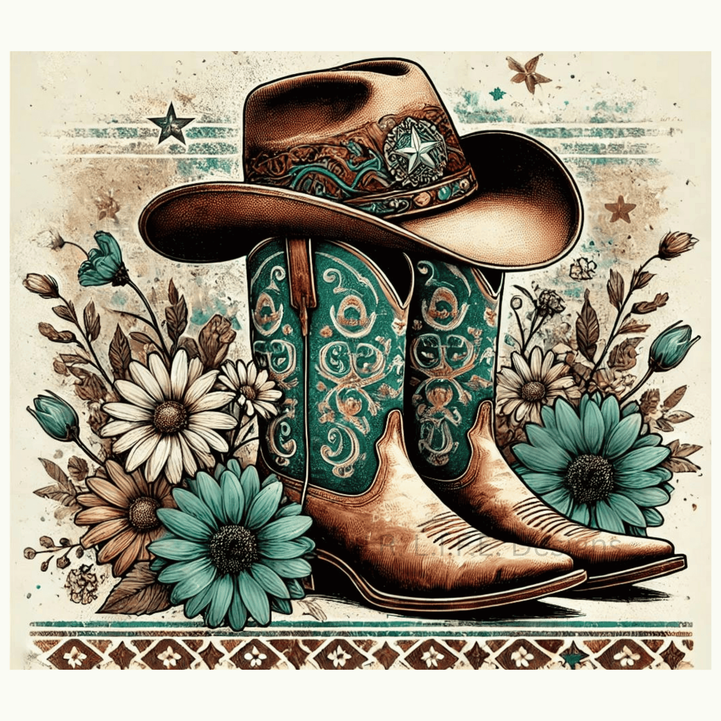 Western Boots and Hat 20oz Tumbler