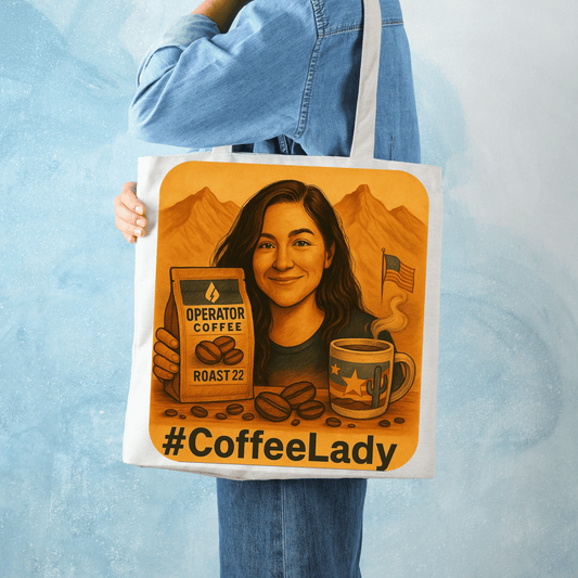Tan #CoffeeLady #22 Never Alone Reusable Bag Shopping Bag Beach Bag Pool Bag Market Bag
