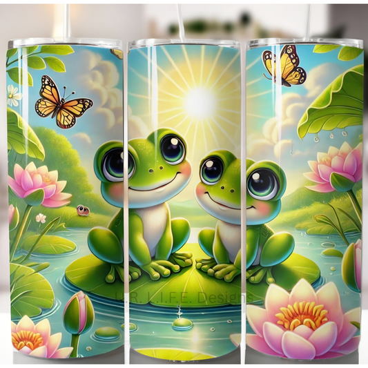 Cute Frogs 20oz Tumbler Summer Spring Nature