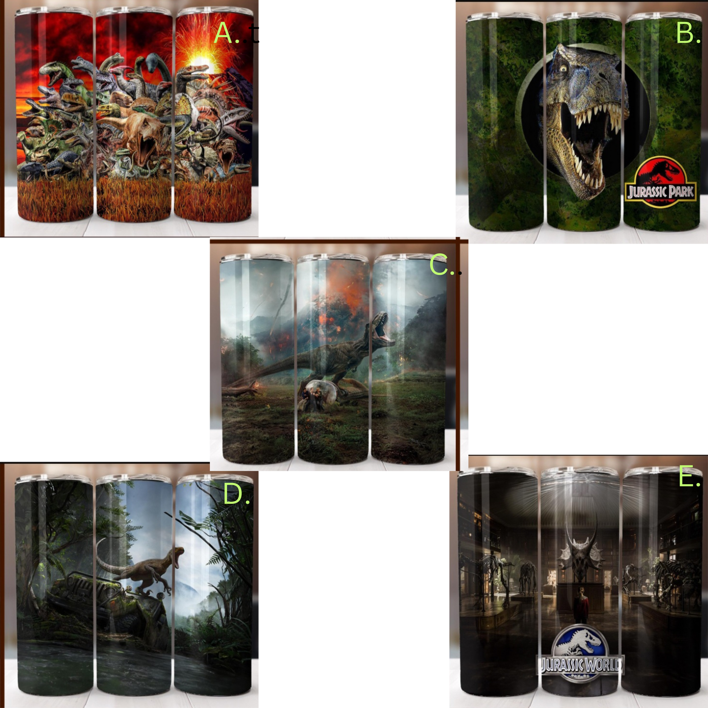 Jurassic 20oz Tumblers Multiple designs available