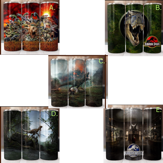 Jurassic 20oz Tumblers Multiple designs available