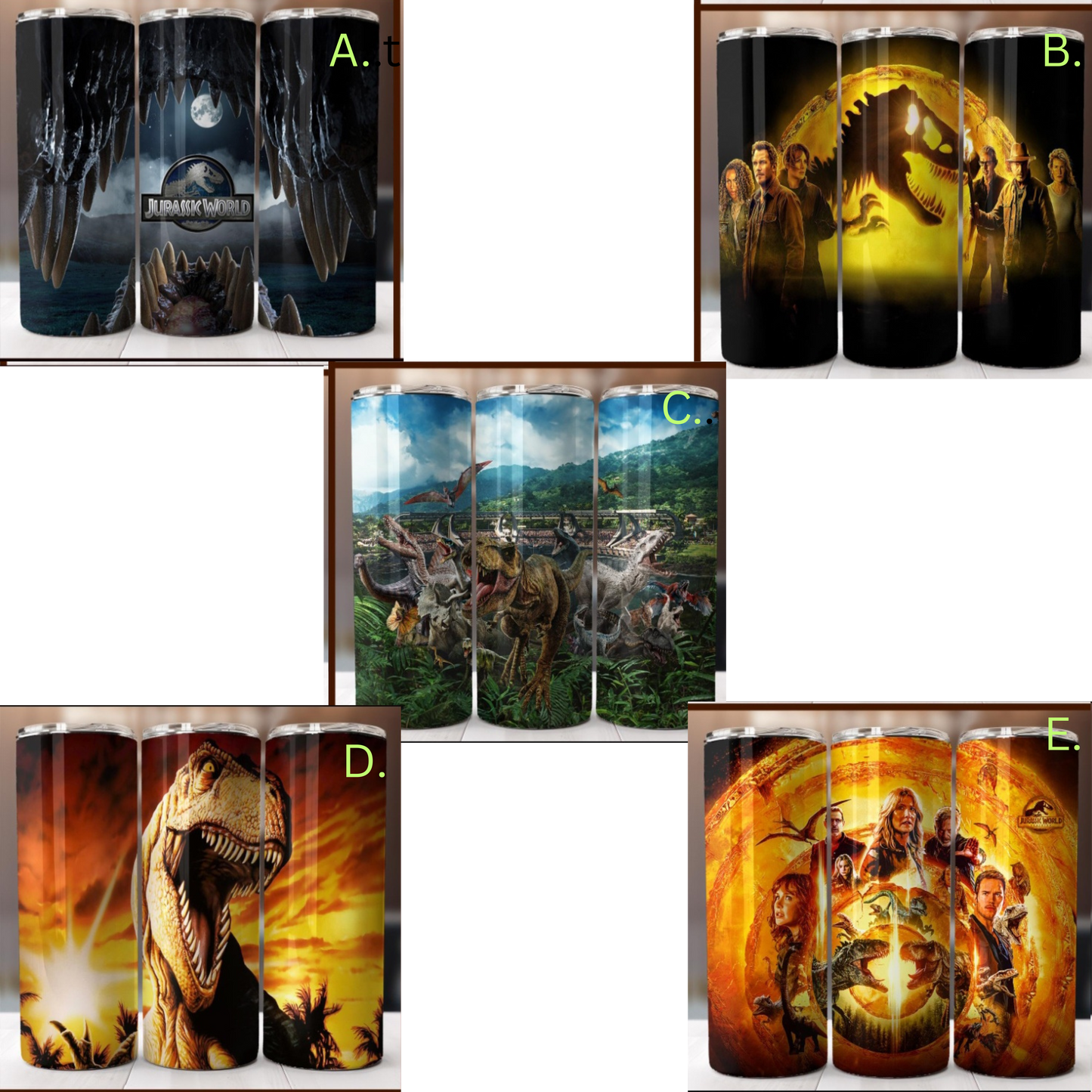 Jurassic 20oz Tumblers Multiple designs available