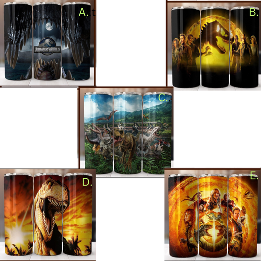 Jurassic 20oz Tumblers Multiple designs available