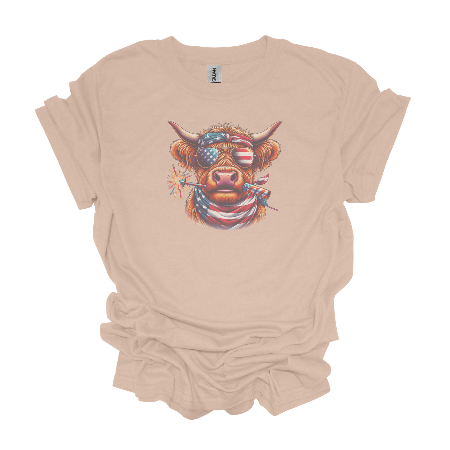 Gilden Highland Cow 4th of July Memorial Day Labor Day Veterans Day